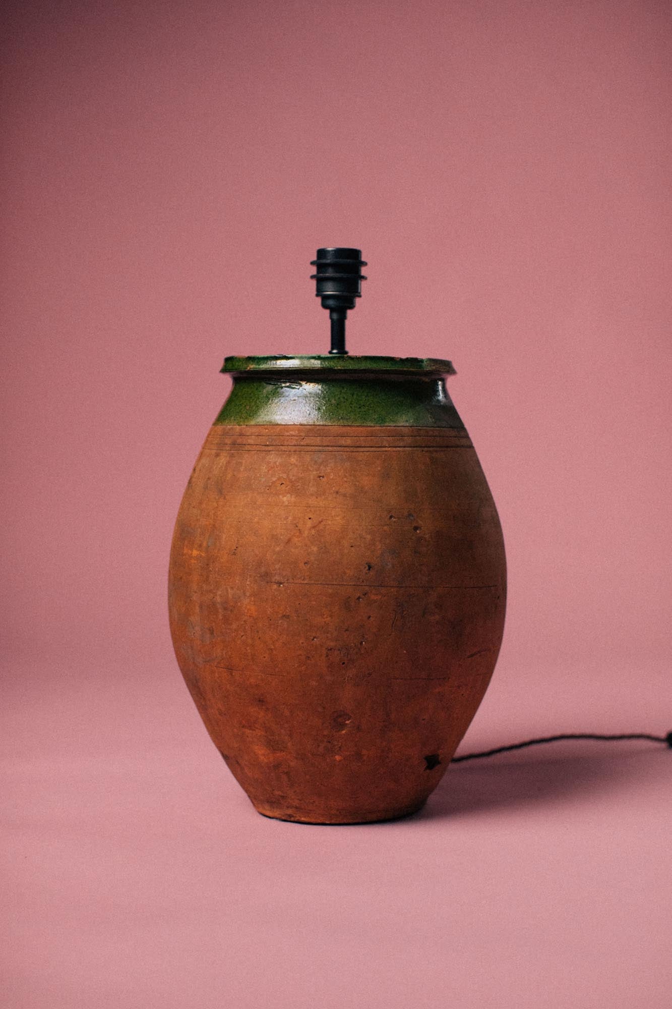 Olive Glaze Collar Terracotta Table Lamp