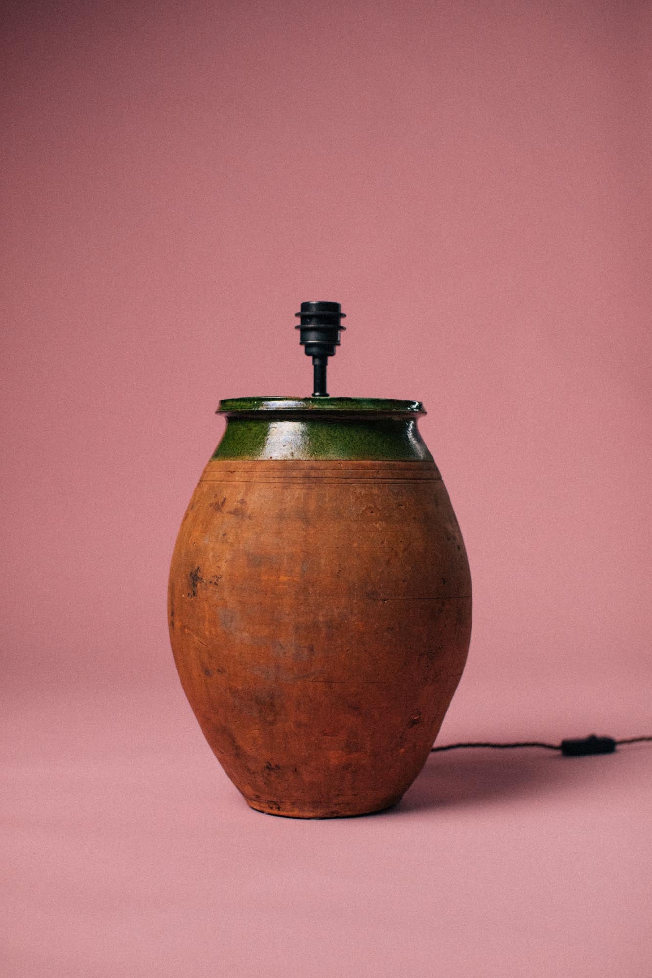 Olive Glaze Collar Terracotta Table Lamp