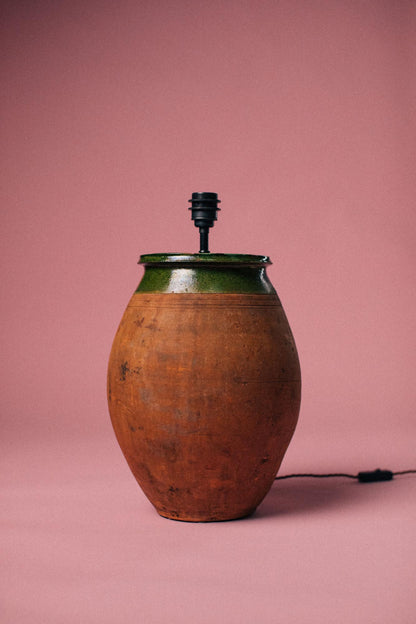 Olive Glaze Collar Terracotta Table Lamp