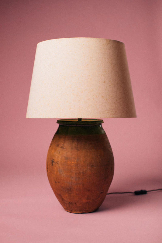 Olive Glaze Collar Terracotta Table Lamp