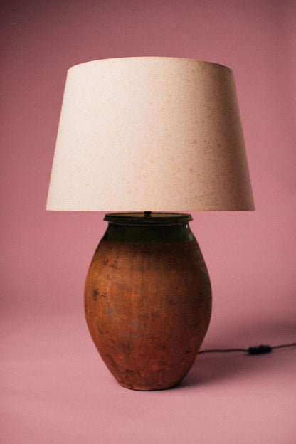 Olive Glaze Collar Terracotta Table Lamp