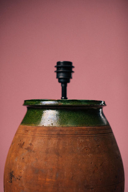 Olive Glaze Collar Terracotta Table Lamp