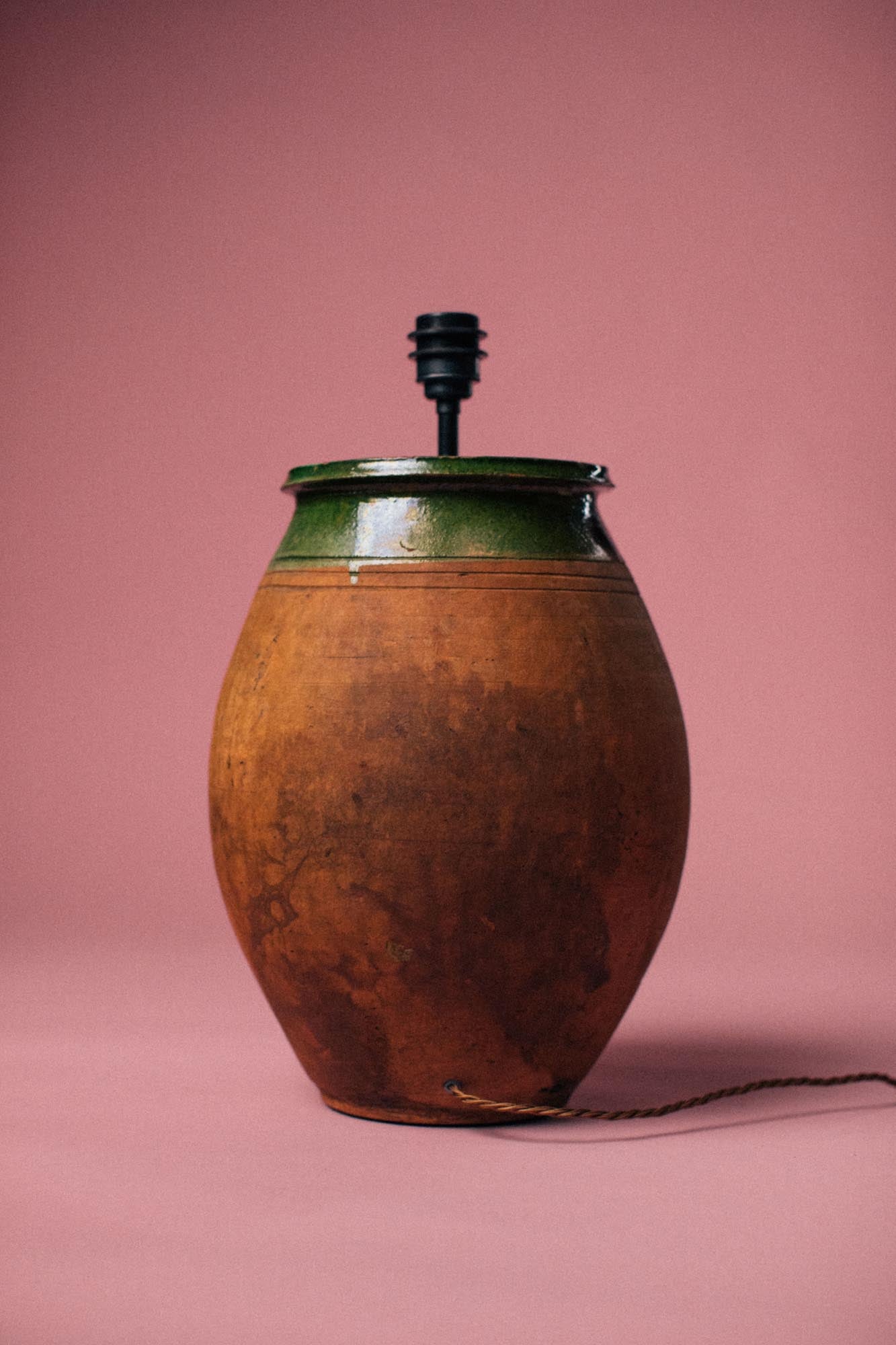 Olive Glaze Collar Terracotta Table Lamp