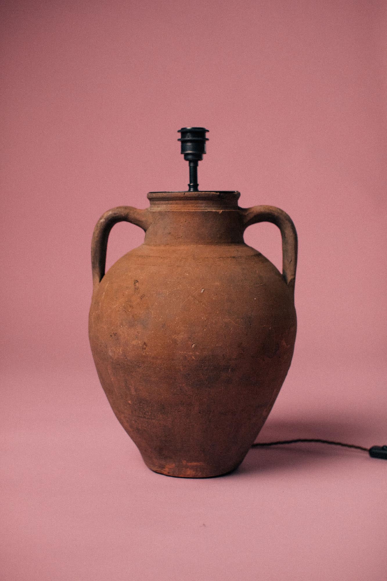 Twin-Handled Urn Terracotta Lamp