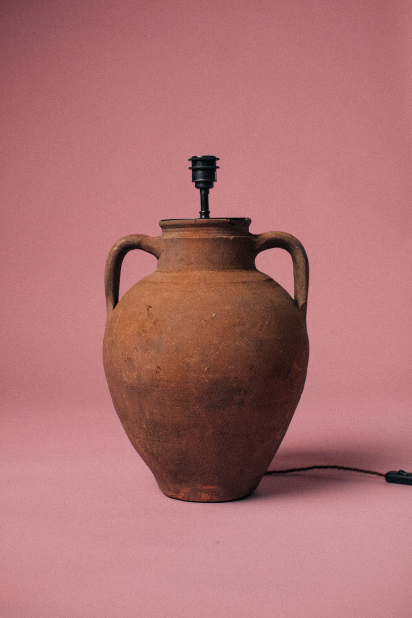 Twin-Handled Urn Terracotta Lamp