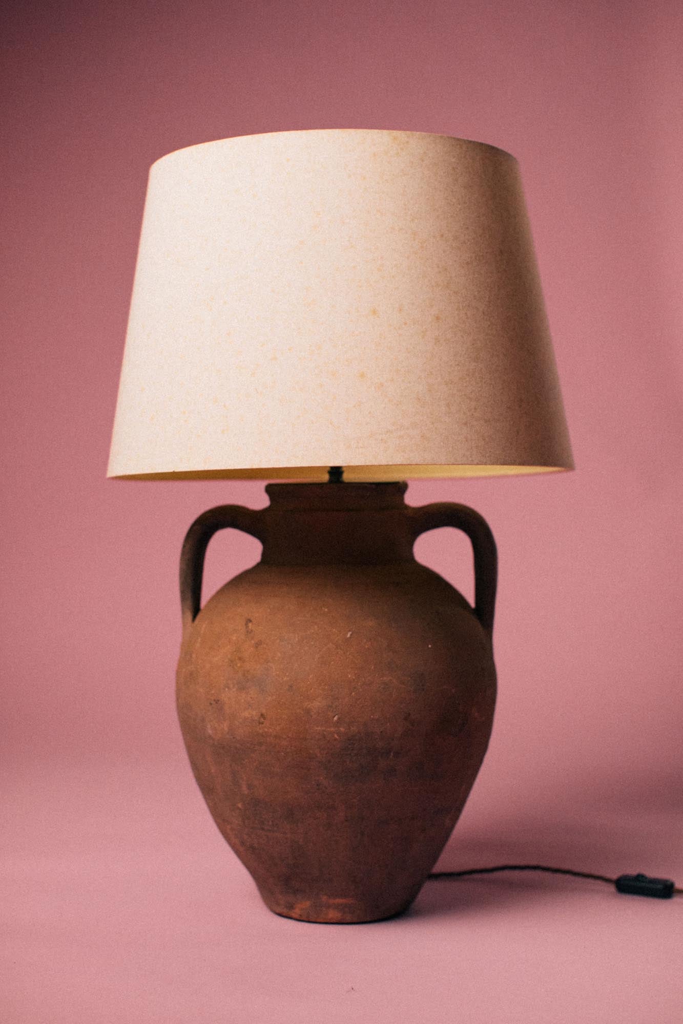 Twin-Handled Urn Terracotta Lamp