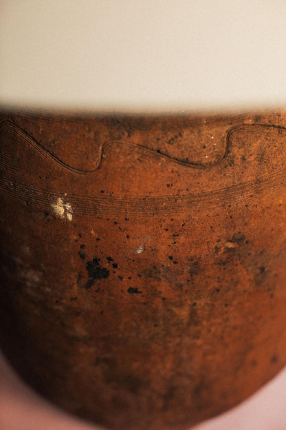Carved Earth Terracotta Lamp