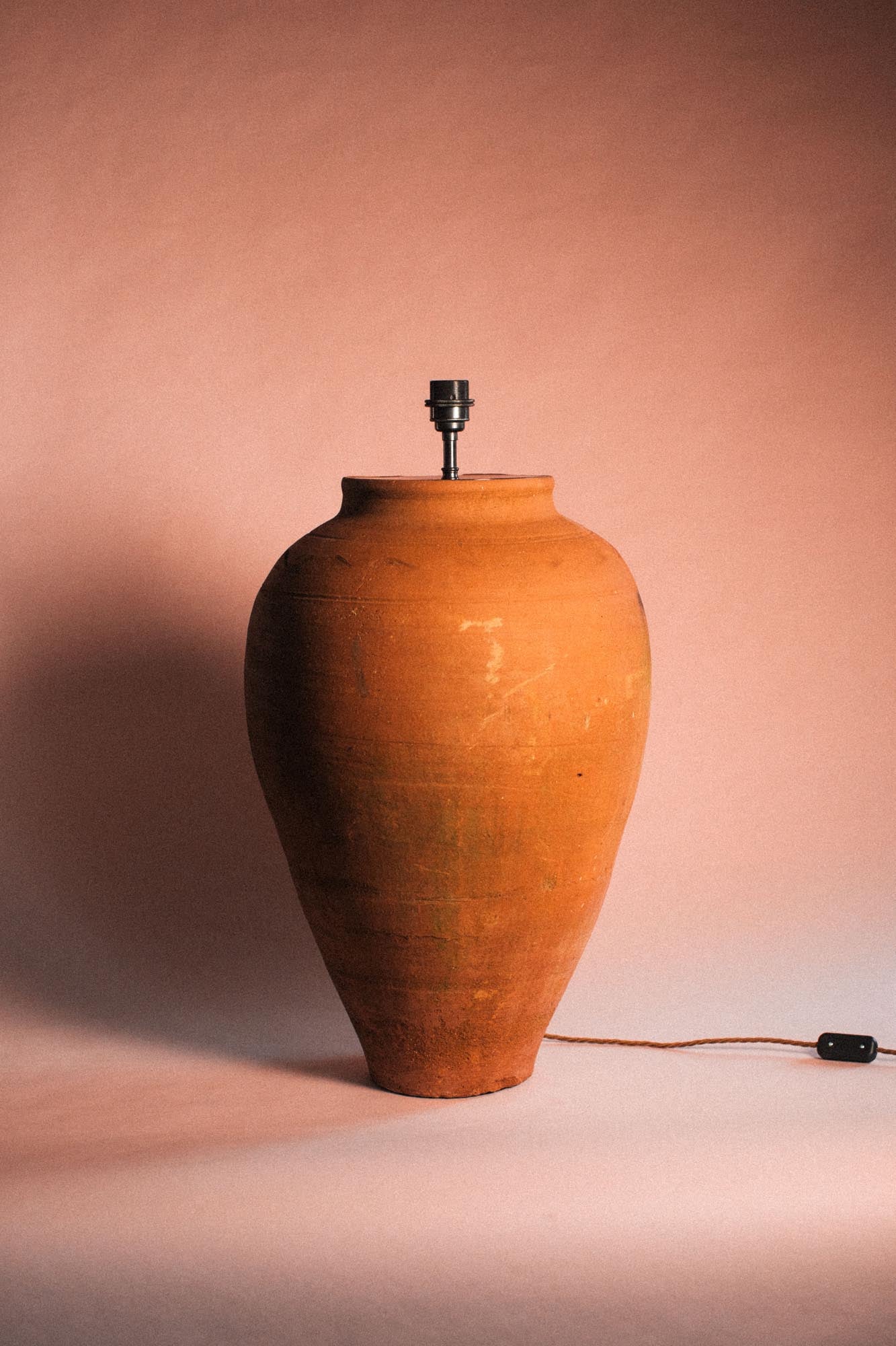 Sun Burnt Taper Terracotta Lamp