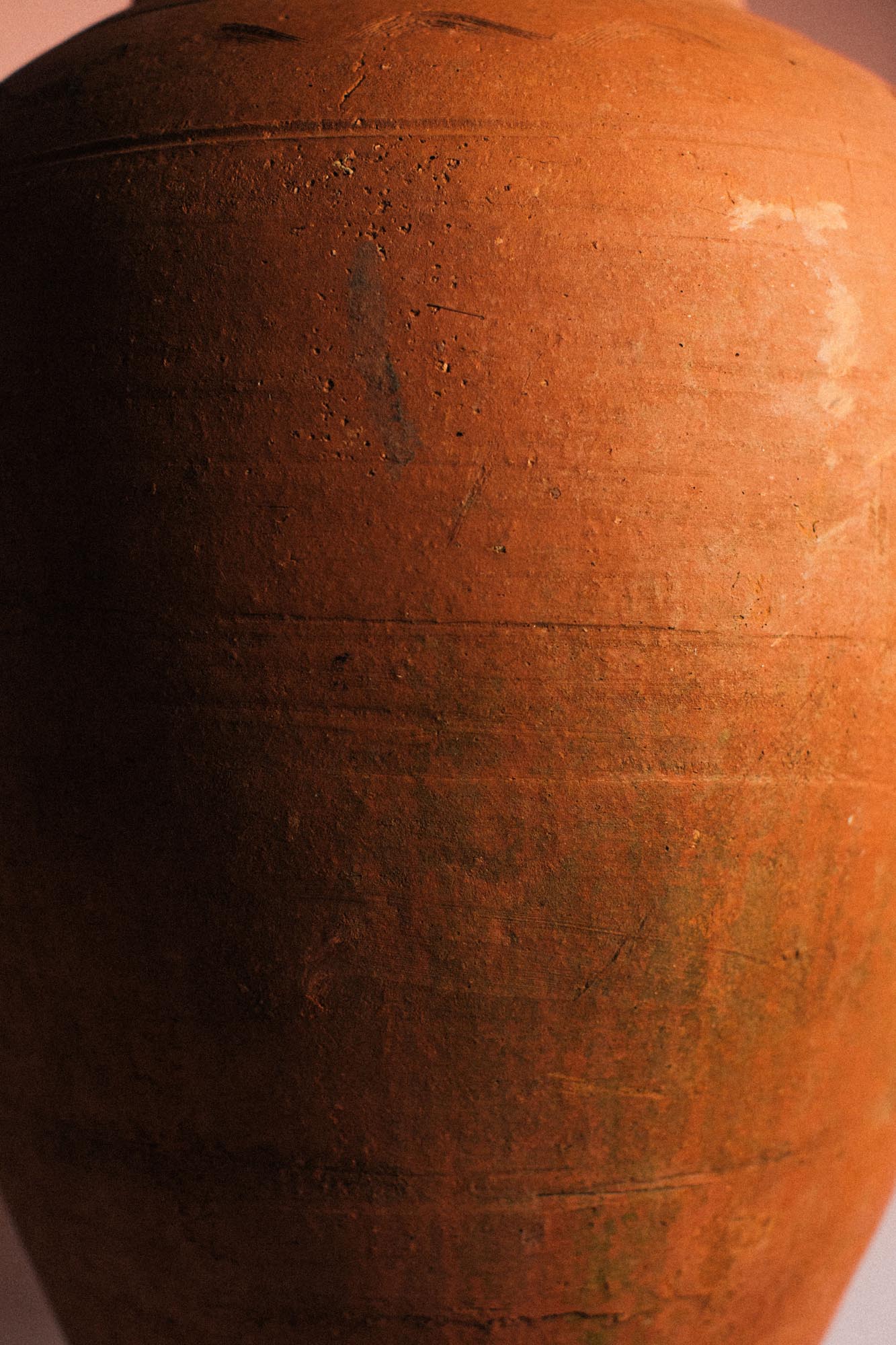 Sun Burnt Taper Terracotta Lamp