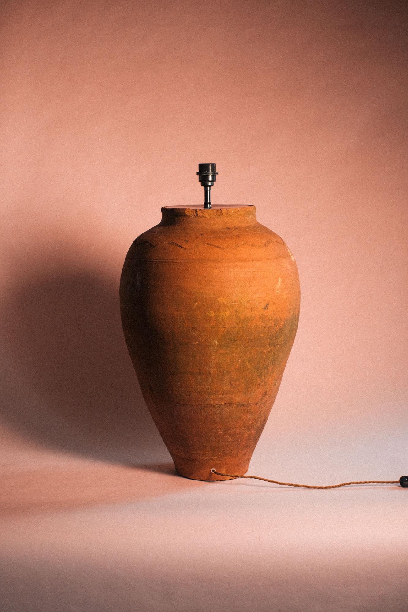Sun Burnt Taper Terracotta Lamp