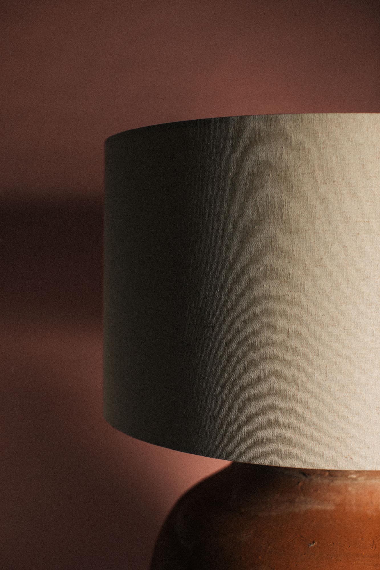 Natural Linen Drum Lampshade