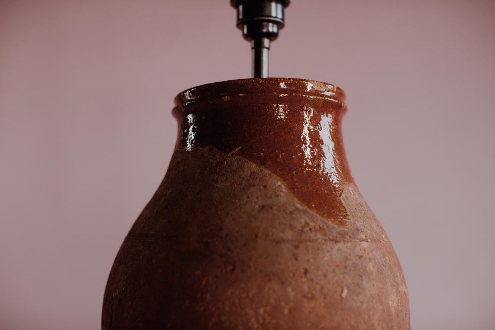 Glazed Terracotta Neck Table Lamp