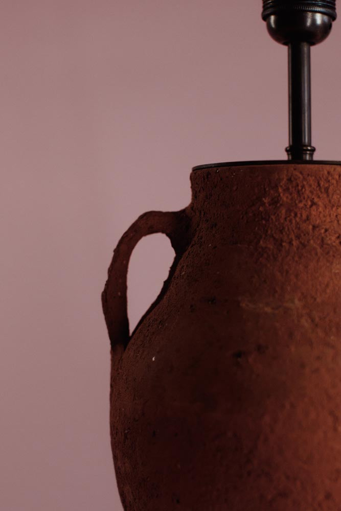 Twin Flame Terracotta Table Lamp