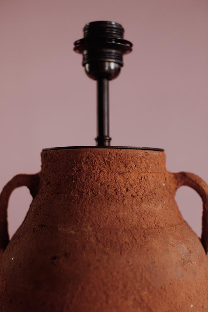 Twin Flame Terracotta Table Lamp