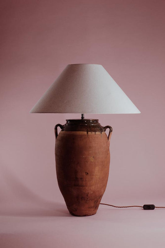 Green Glazed Terracotta Table Lamp
