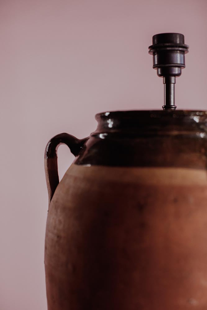 Green Glazed Terracotta Table Lamp