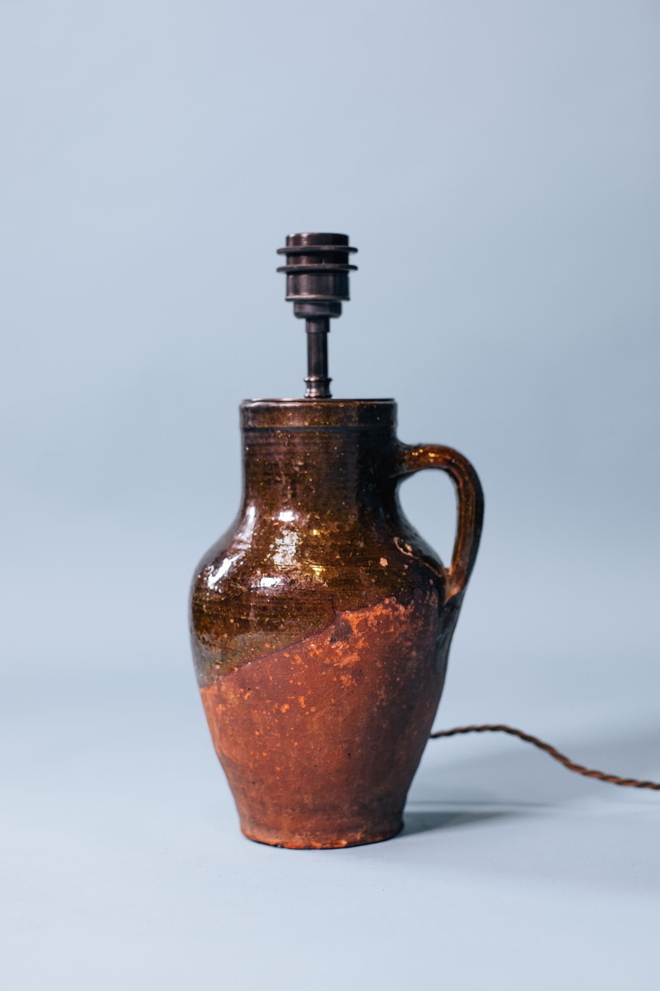 Olive Copper Glaze Jug Lamp