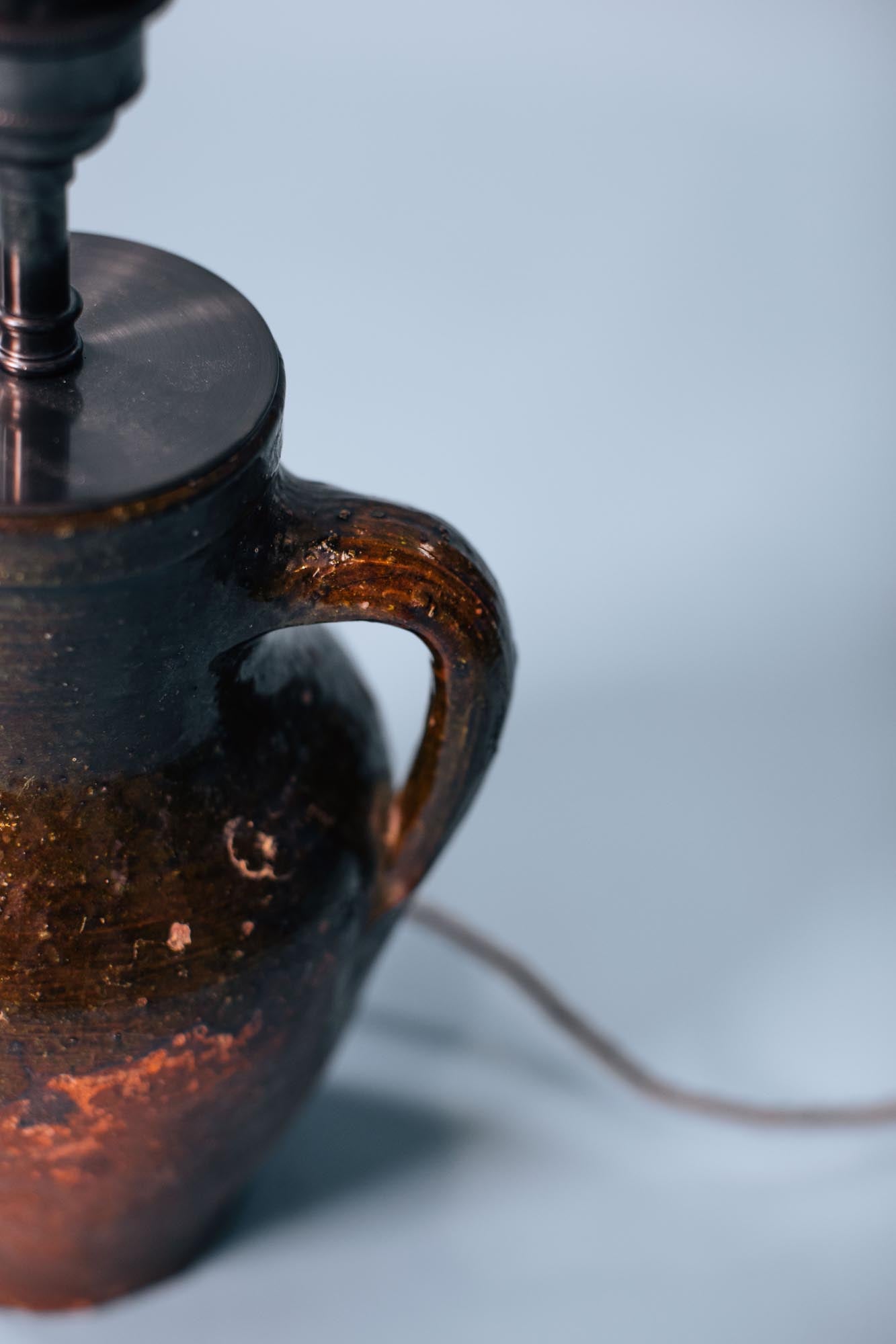 Olive Copper Glaze Jug Lamp