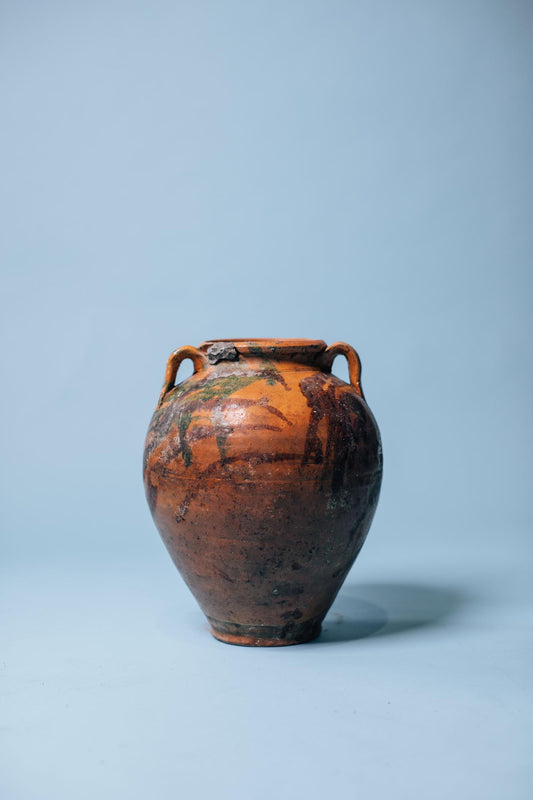 Kınık Glazed Double-Handled Terracotta Pot