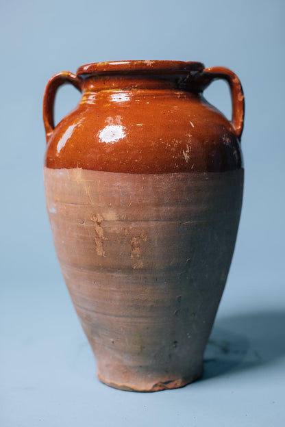 Burnt Amber Glazed Terracotta Pot