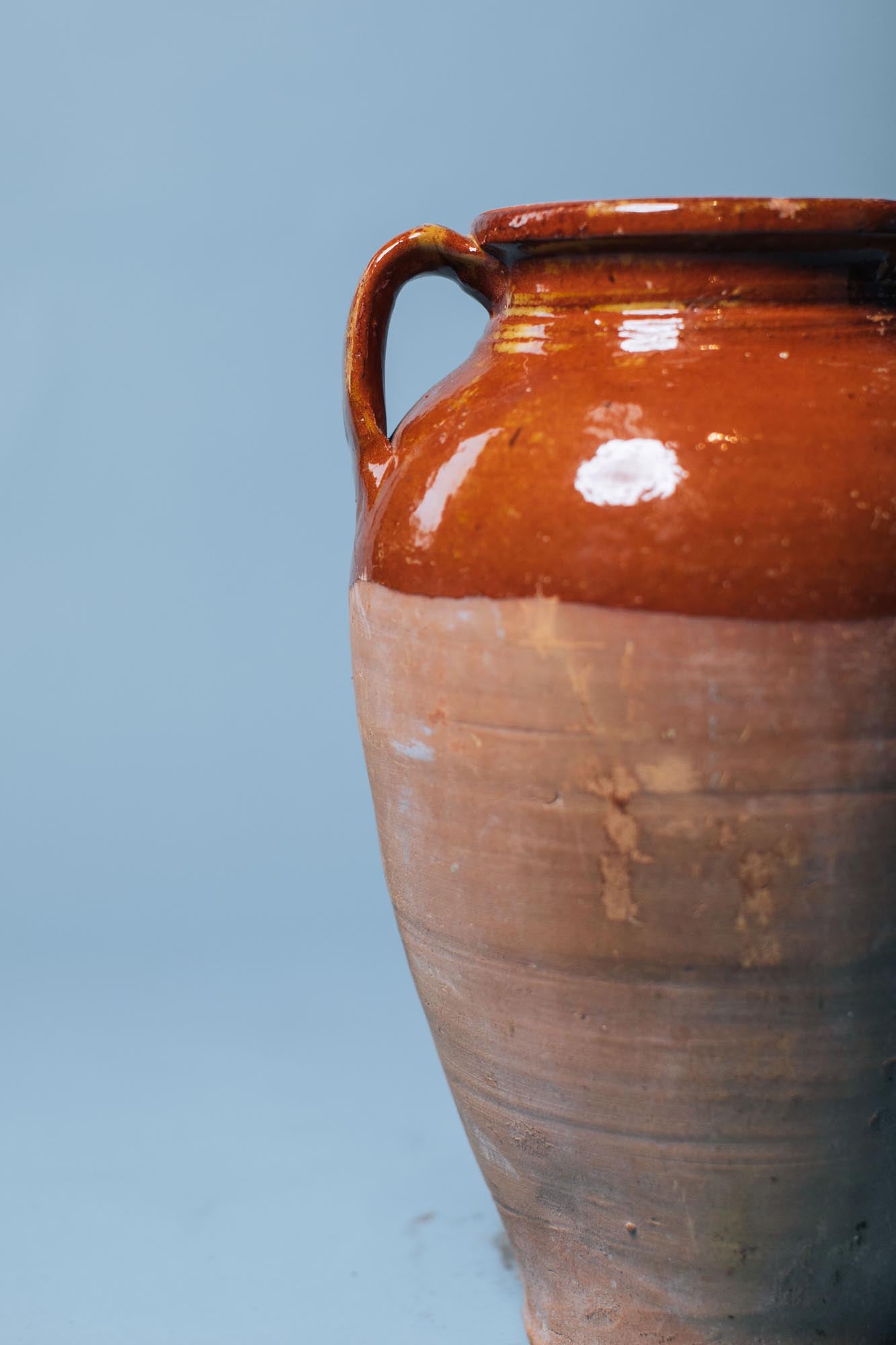 Burnt Amber Glazed Terracotta Pot