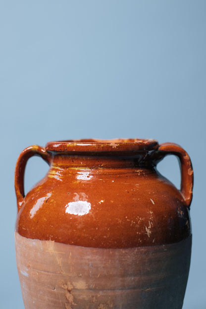Burnt Amber Glazed Terracotta Pot