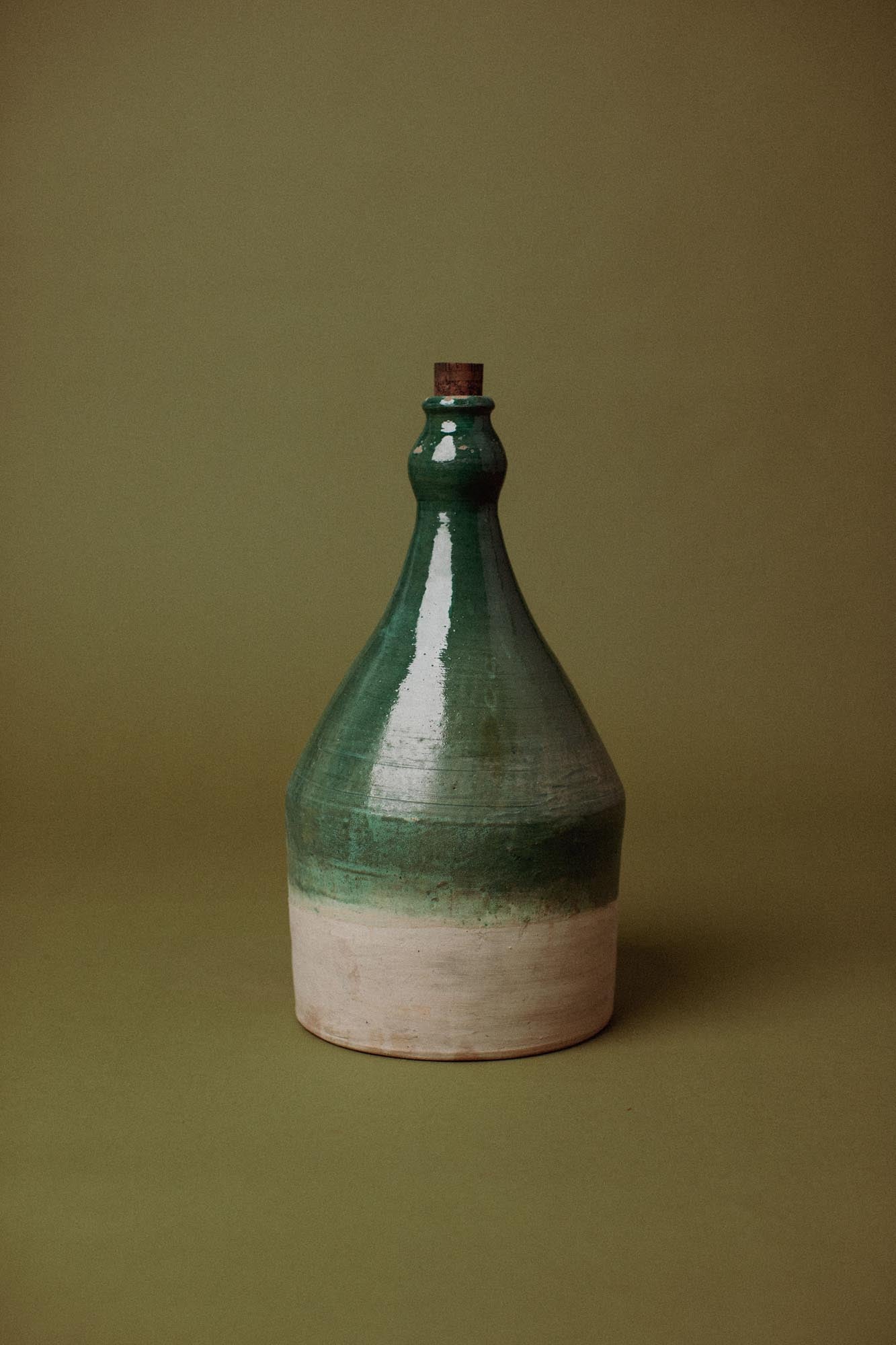 Emerald-Glazed Puglian Wine Vessel