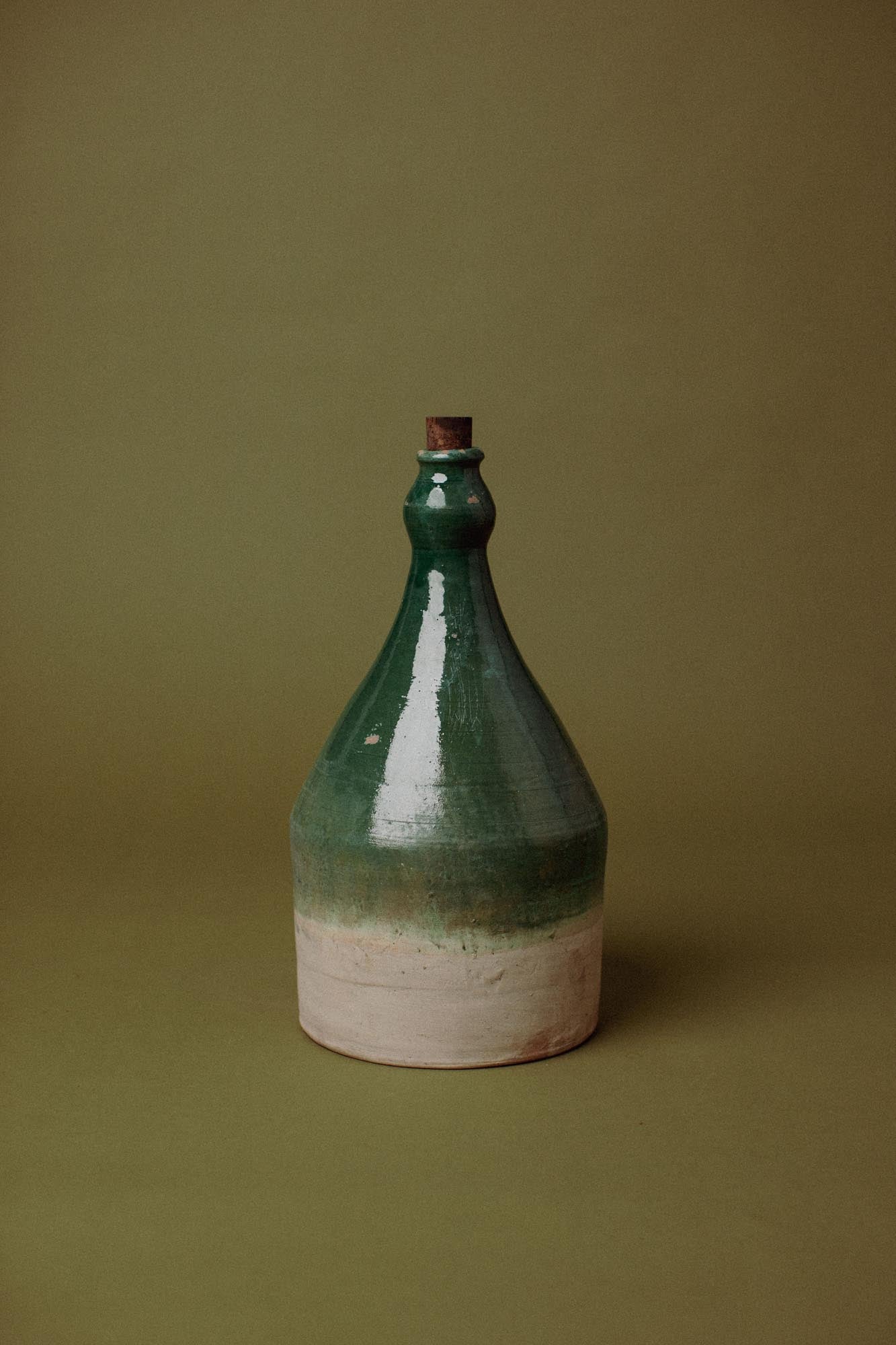 Emerald-Glazed Puglian Wine Vessel