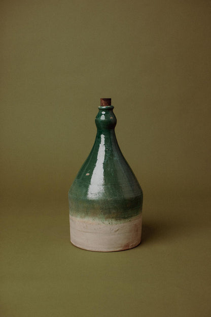 Emerald-Glazed Puglian Wine Vessel