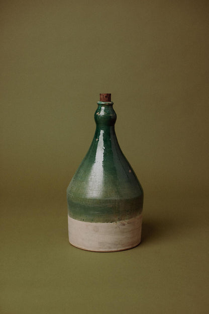 Emerald-Glazed Puglian Wine Vessel