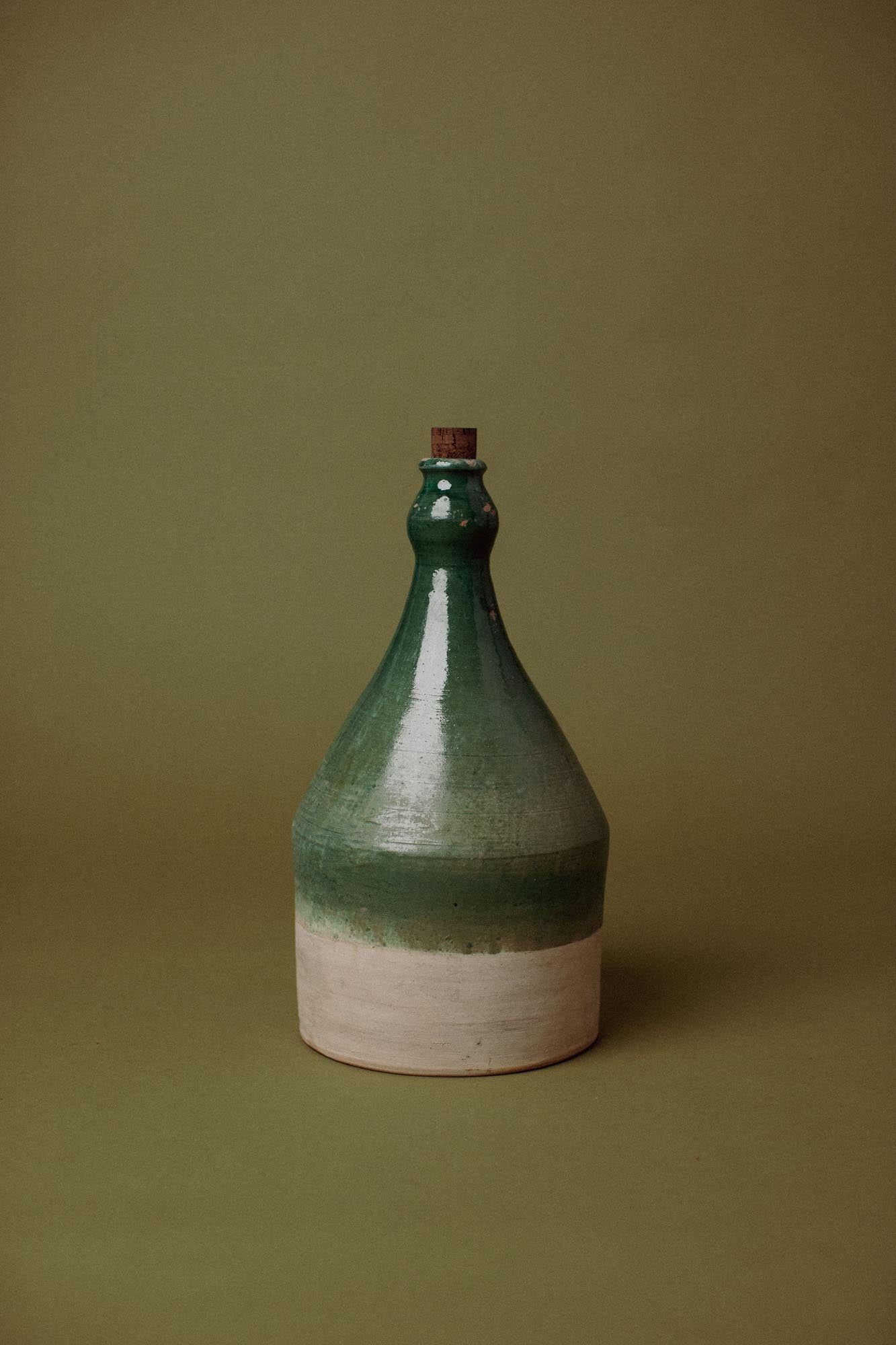 Emerald-Glazed Puglian Wine Vessel