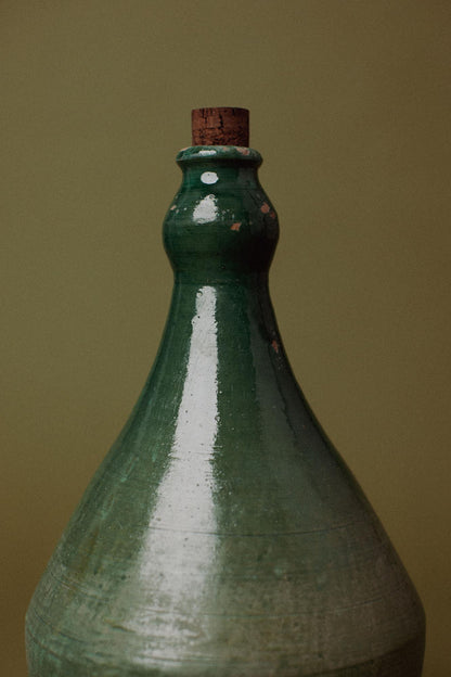 Emerald-Glazed Puglian Wine Vessel