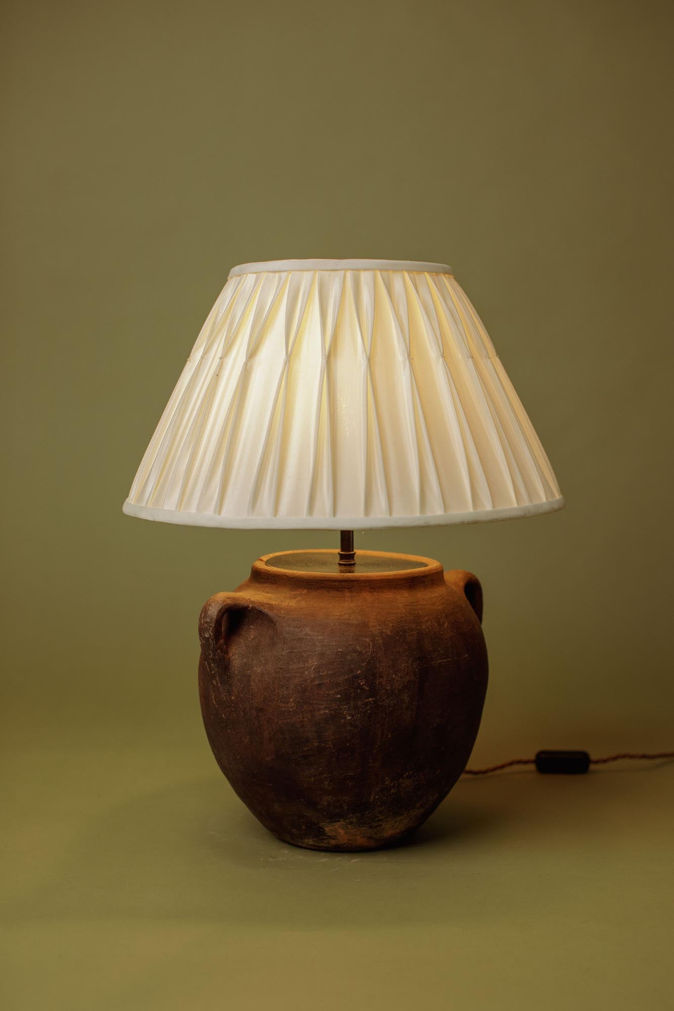 Charred Clay Table Lamp