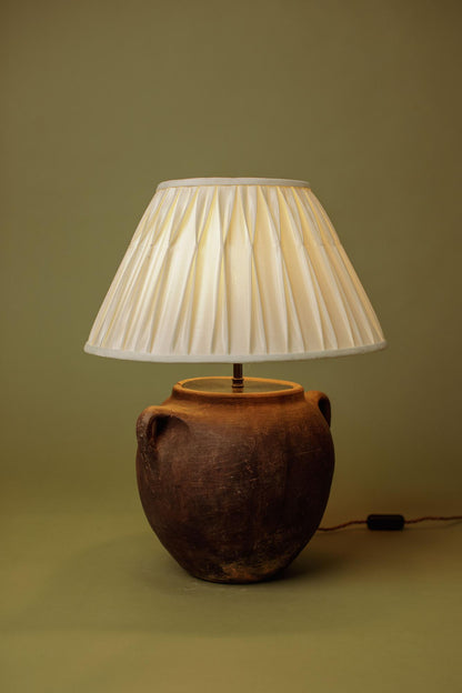 Charred Clay Table Lamp