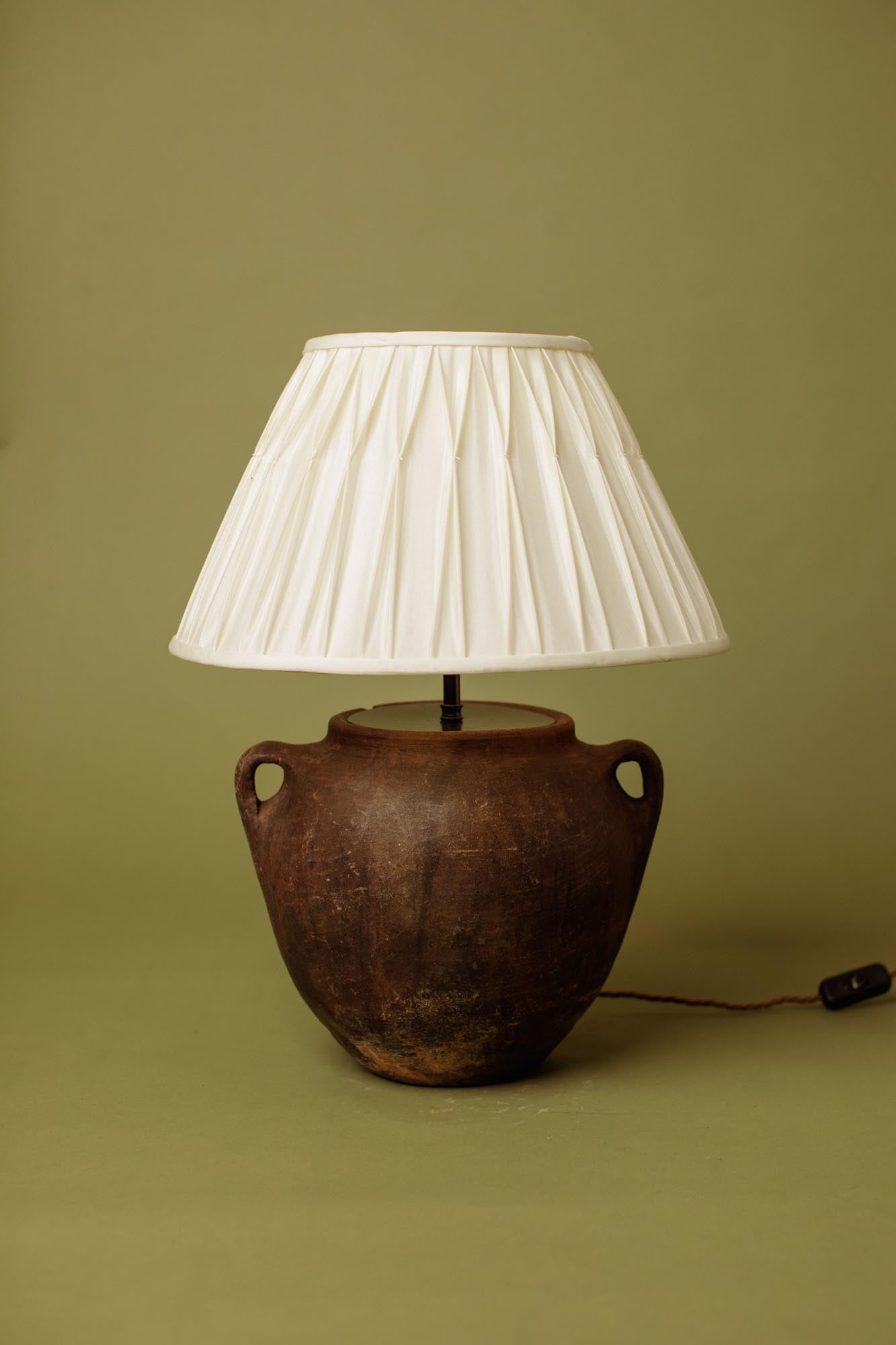 Charred Clay Table Lamp