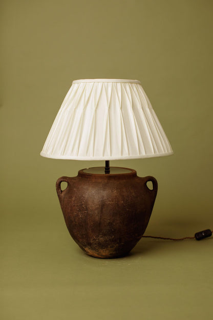 Charred Clay Table Lamp