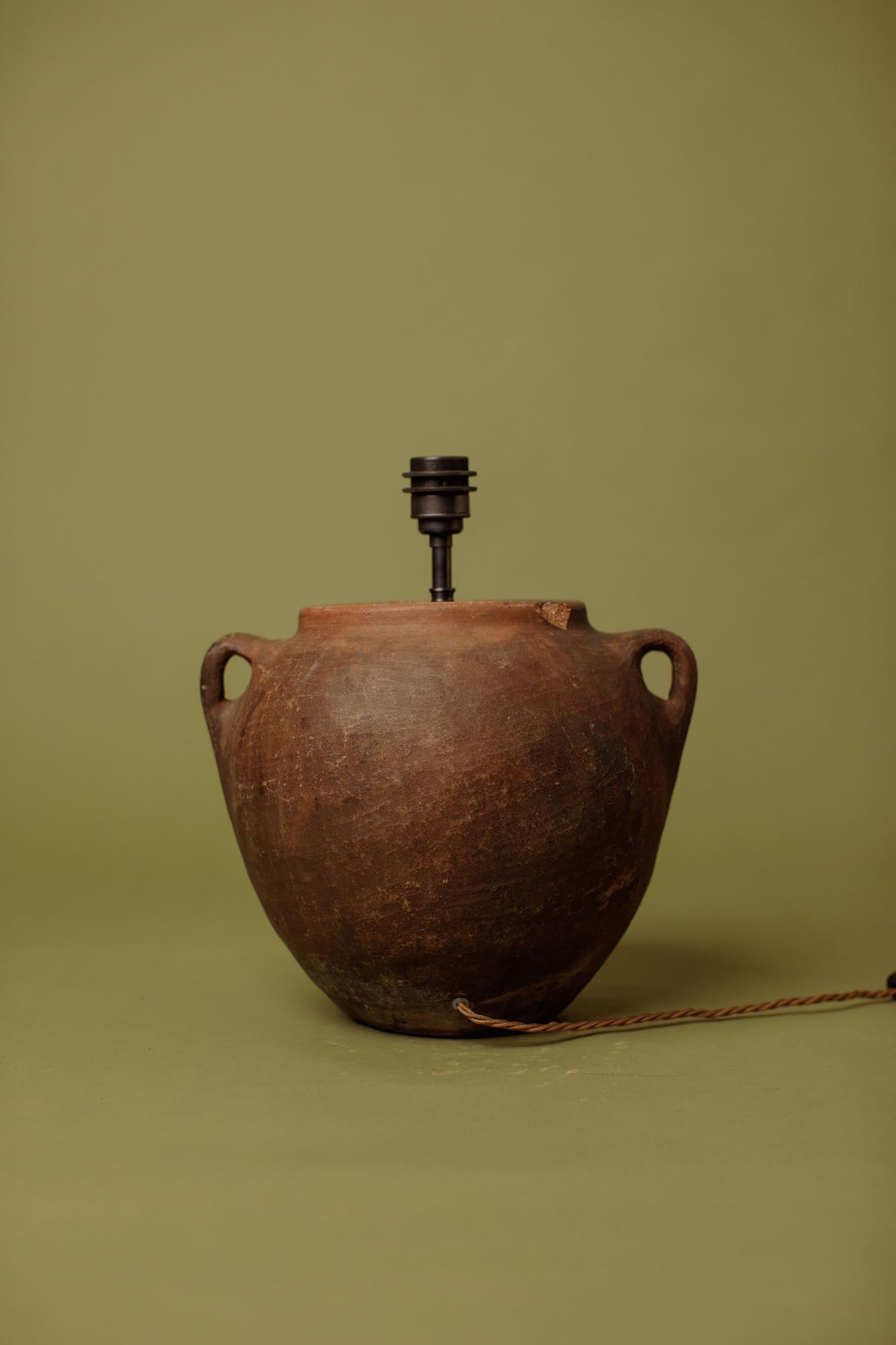 Charred Clay Table Lamp