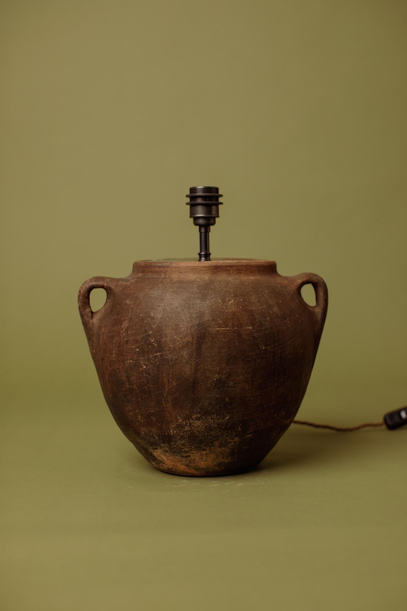 Charred Clay Table Lamp