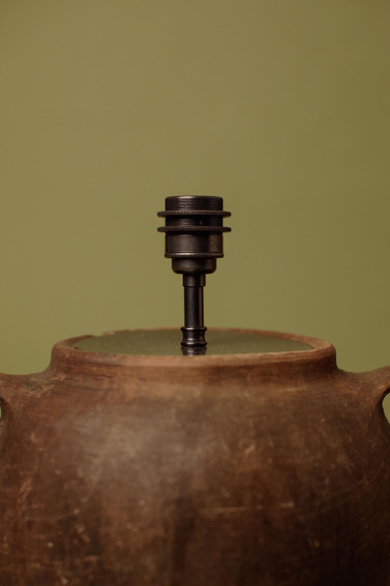 Charred Clay Table Lamp
