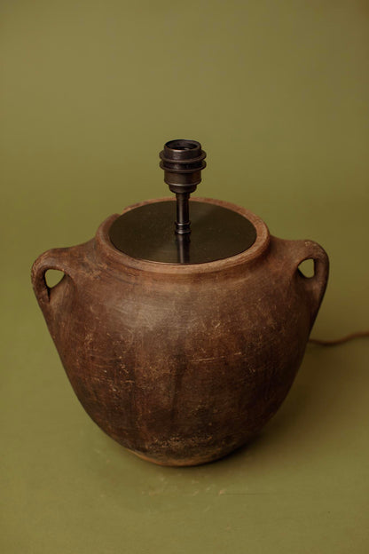 Charred Clay Table Lamp