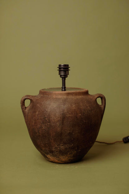 Charred Clay Table Lamp