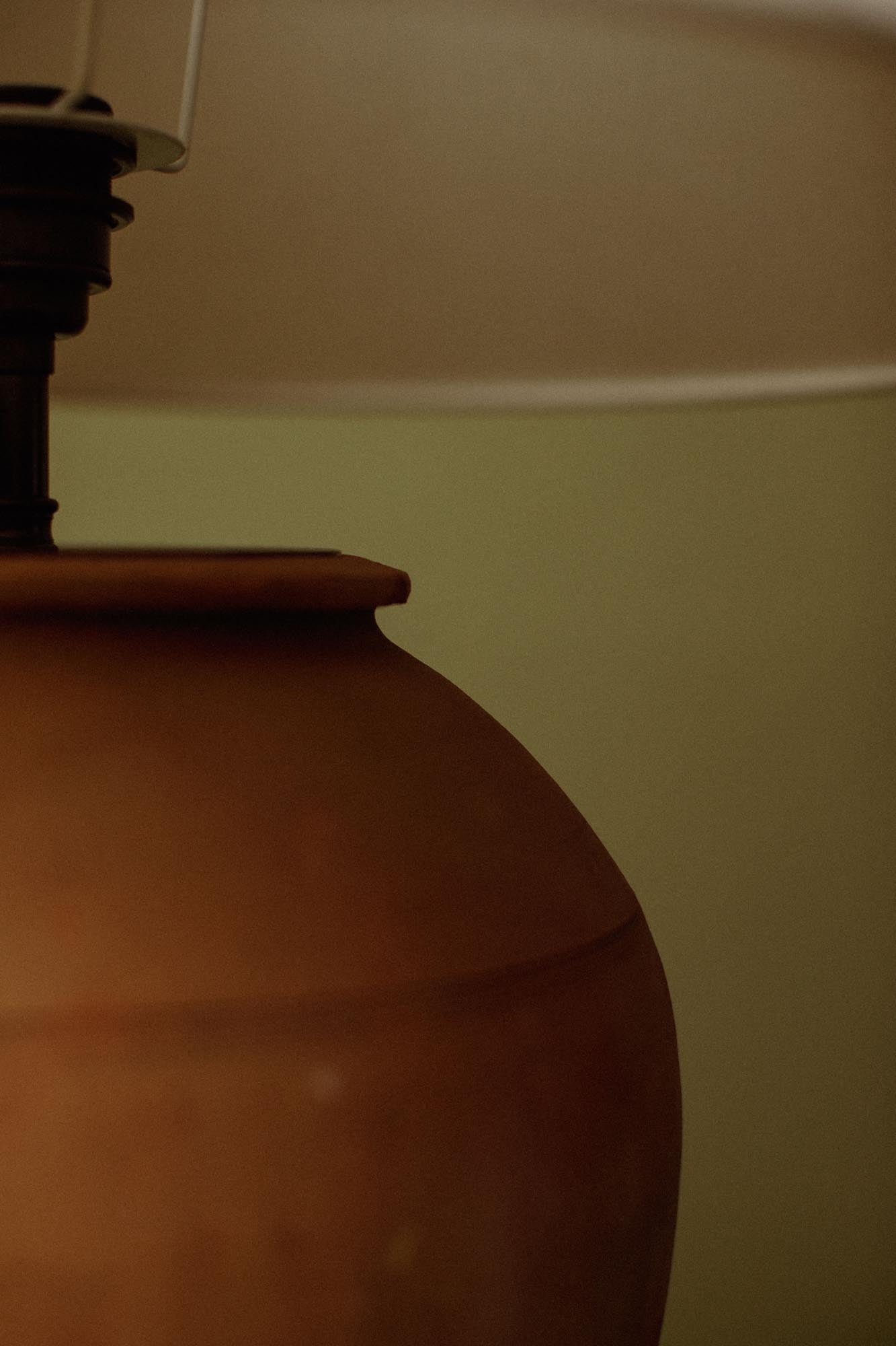 Peach Blush Column Table Lamp