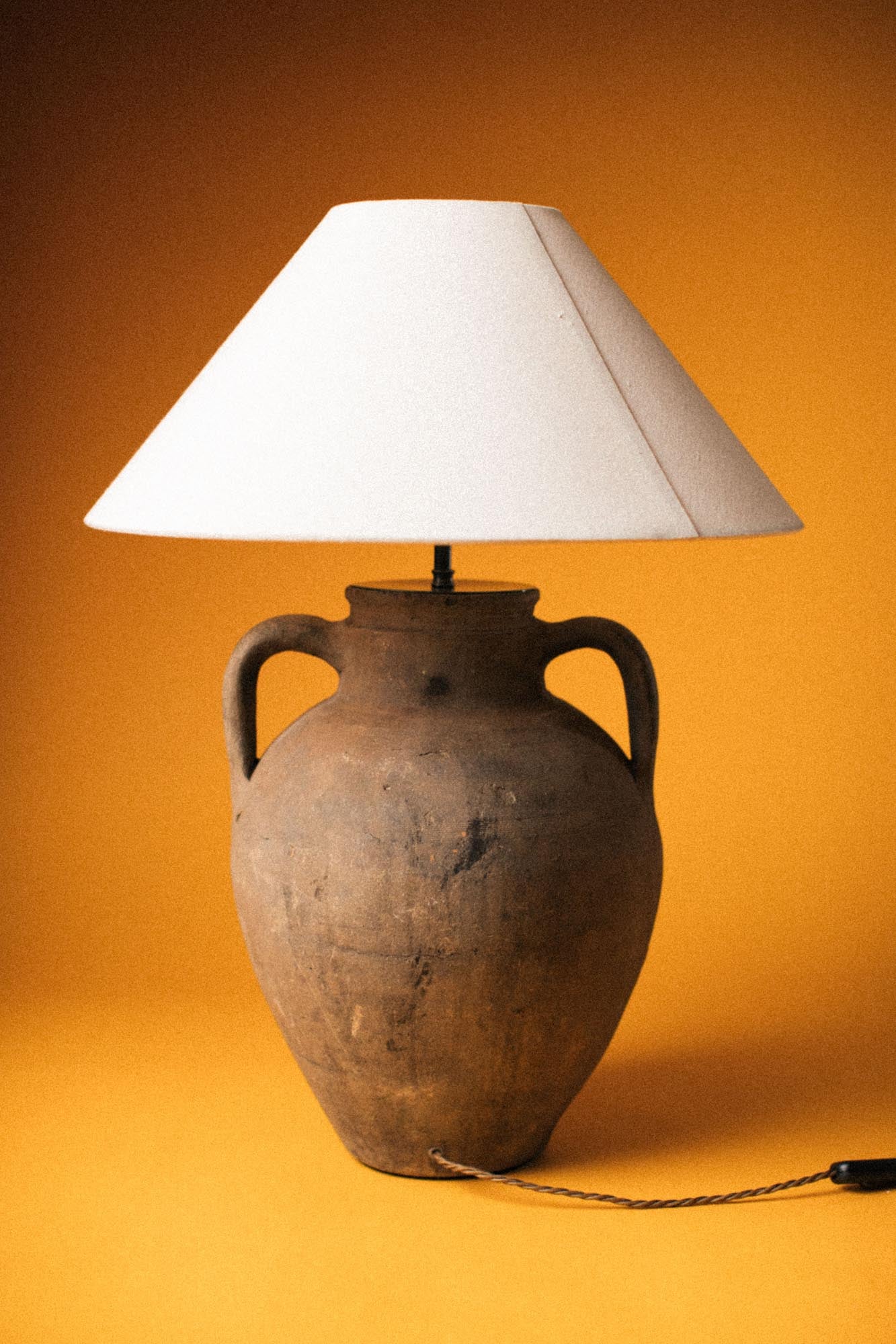 Twin-Handled Urn Terracotta Lamp