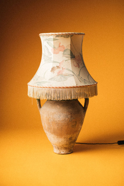 Green Metallic Glazed Clay Table Lamp