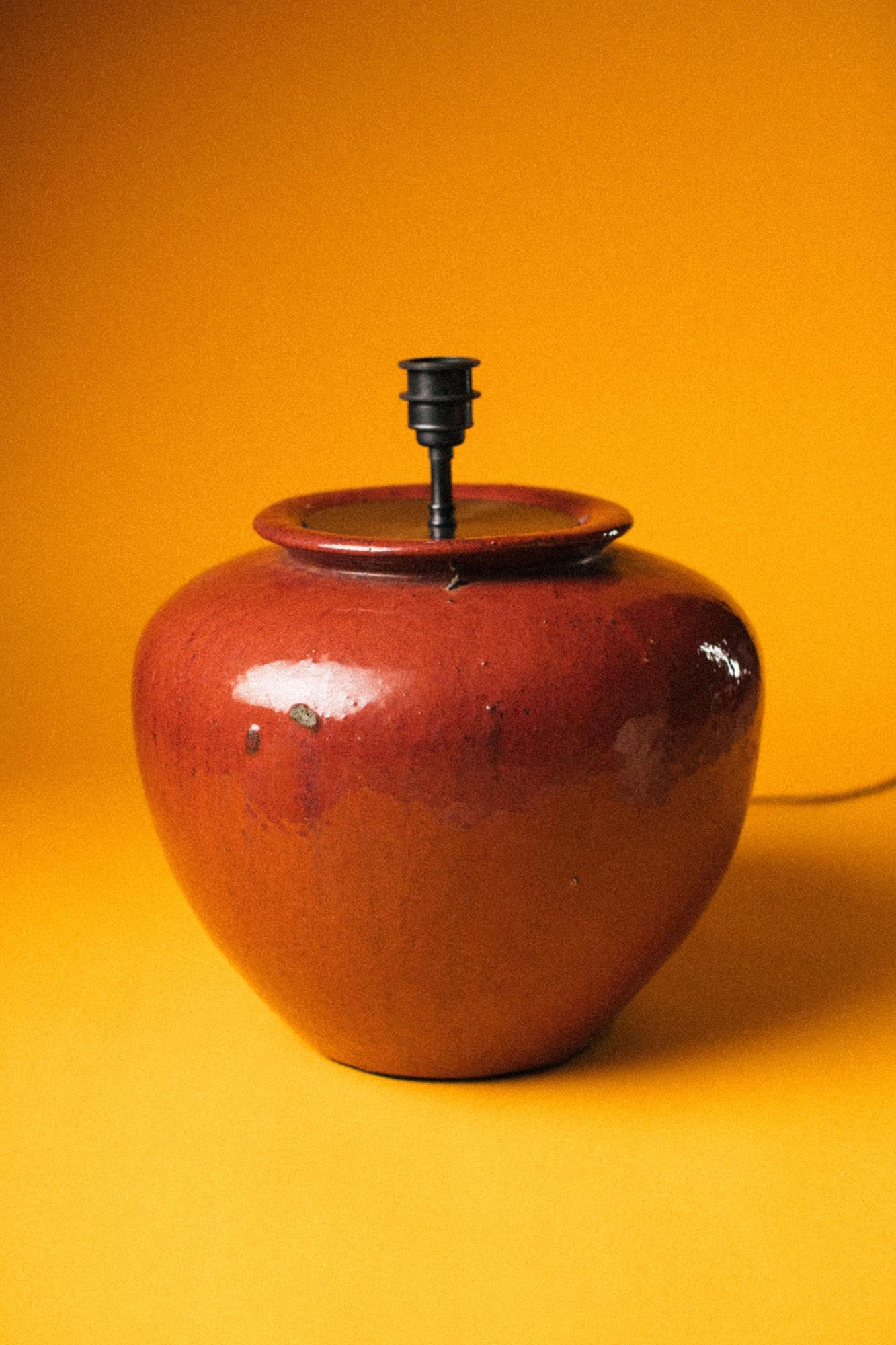 Oxblood Glazed Ceramic Table Lamp