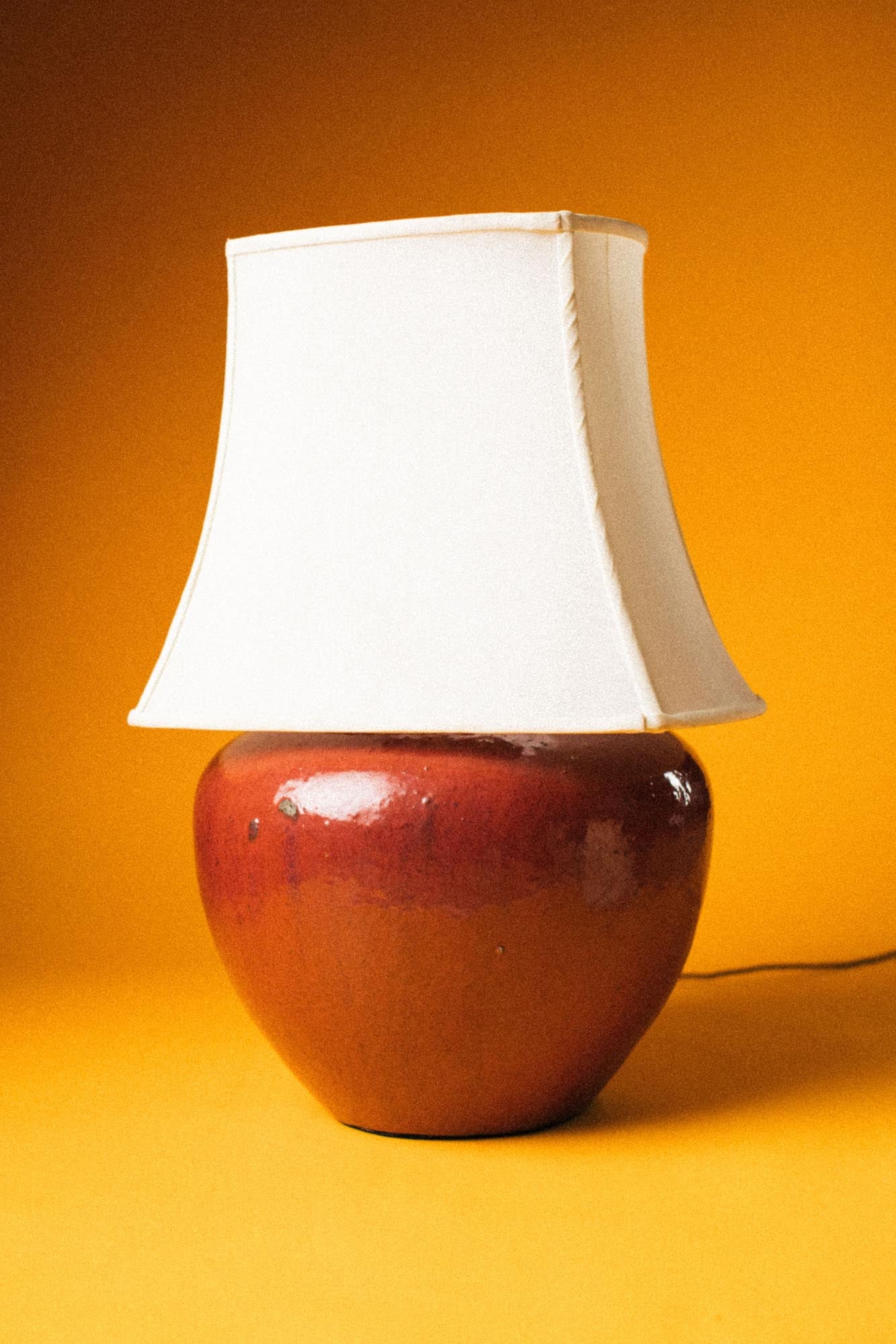 Oxblood Glazed Ceramic Table Lamp