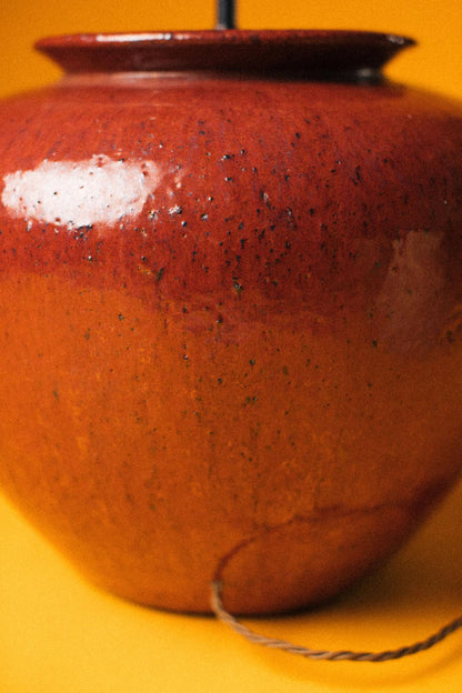 Oxblood Glazed Ceramic Table Lamp