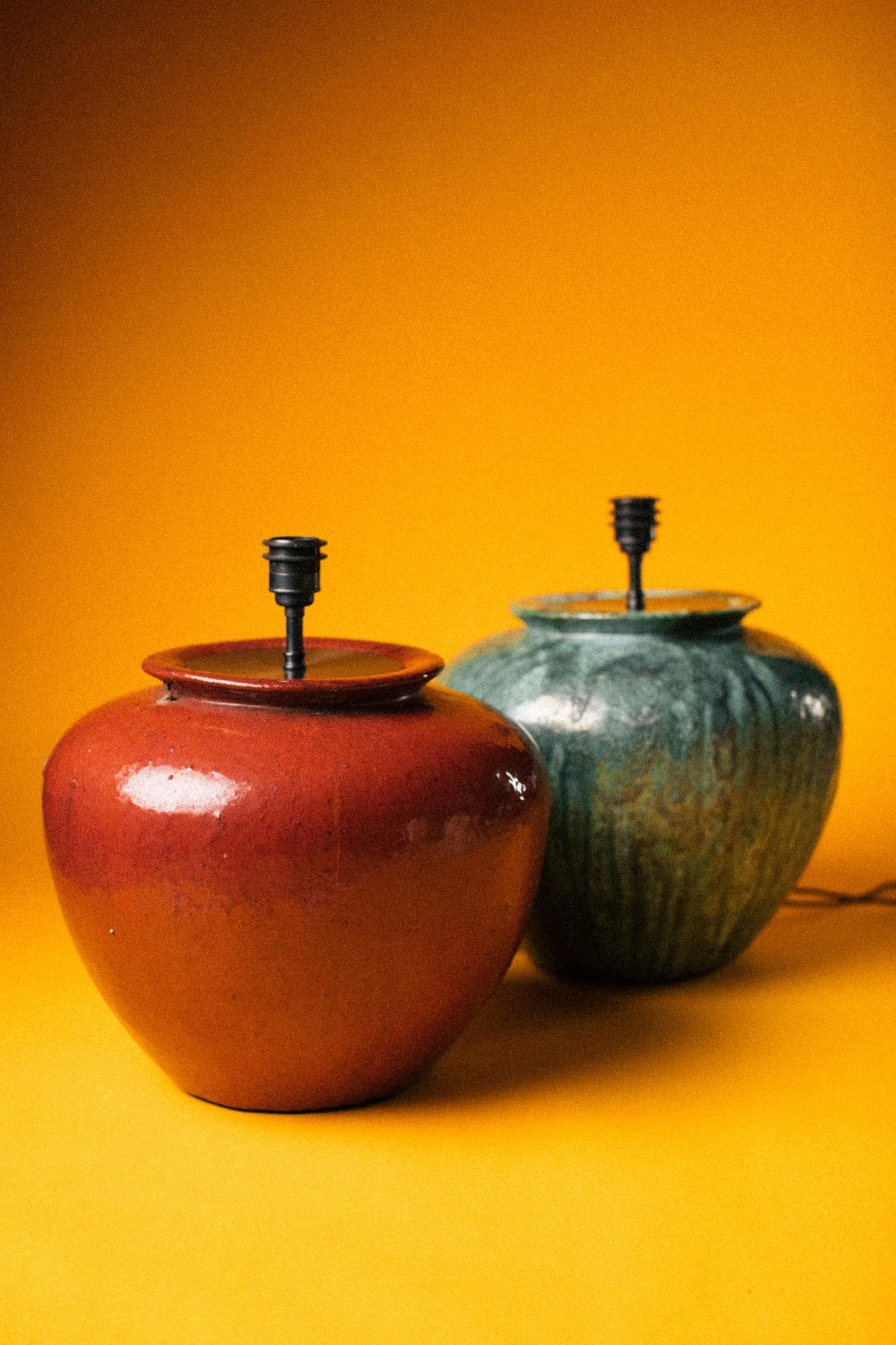 Mineral Teal Glazed Ceramic Table Lamp