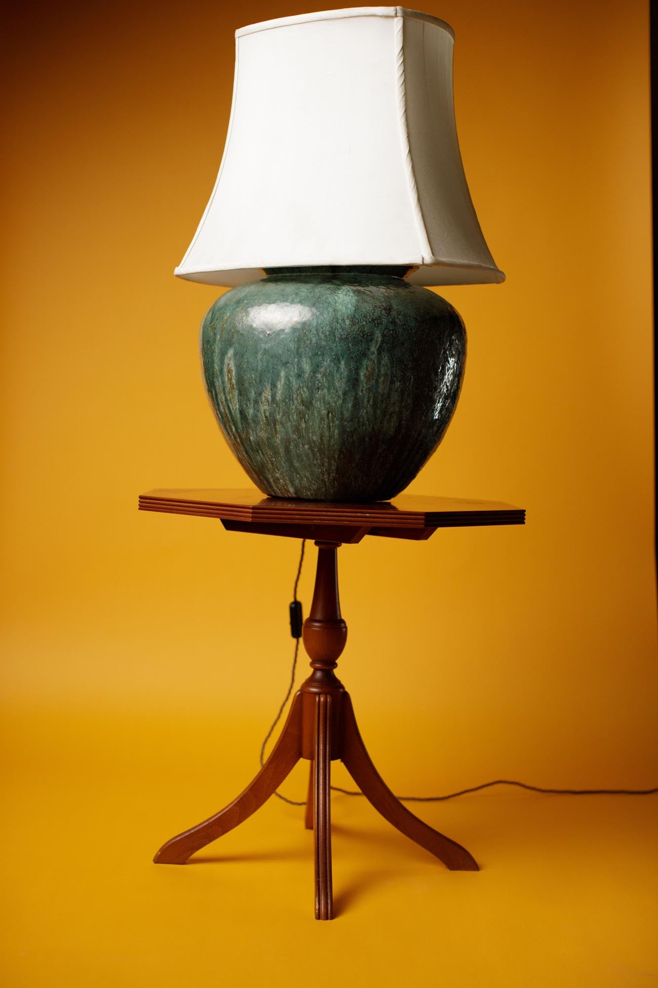 Mineral Teal Glazed Ceramic Table Lamp