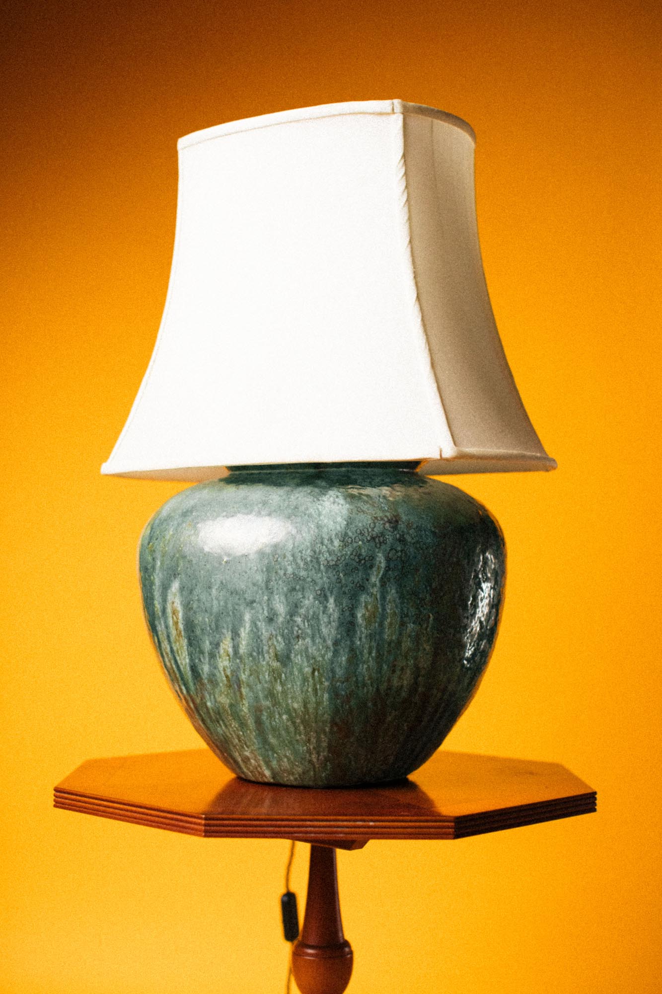 Mineral Teal Glazed Ceramic Table Lamp